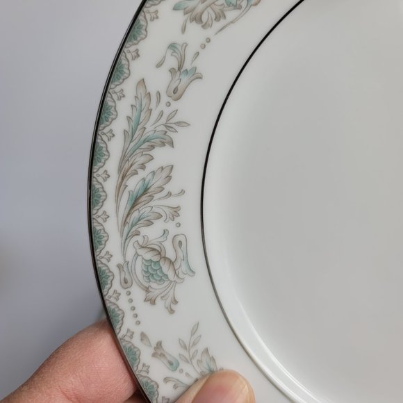 THREE Noritake Belmont Salad Plates Blue Gray Scrolls & Flowers #5609 - Picture 9 of 12